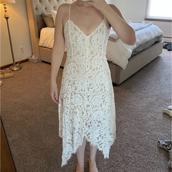 Lulus | Dresses | Lulus One Wish White Lace Midi Dress | Poshmark